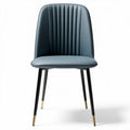 Velvet upholstered dining chair with black metal legs and gold tips 45 x 50 x 85cm