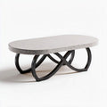 Terrazzo top coffee table with black metal base 120 x 60 x 45cm